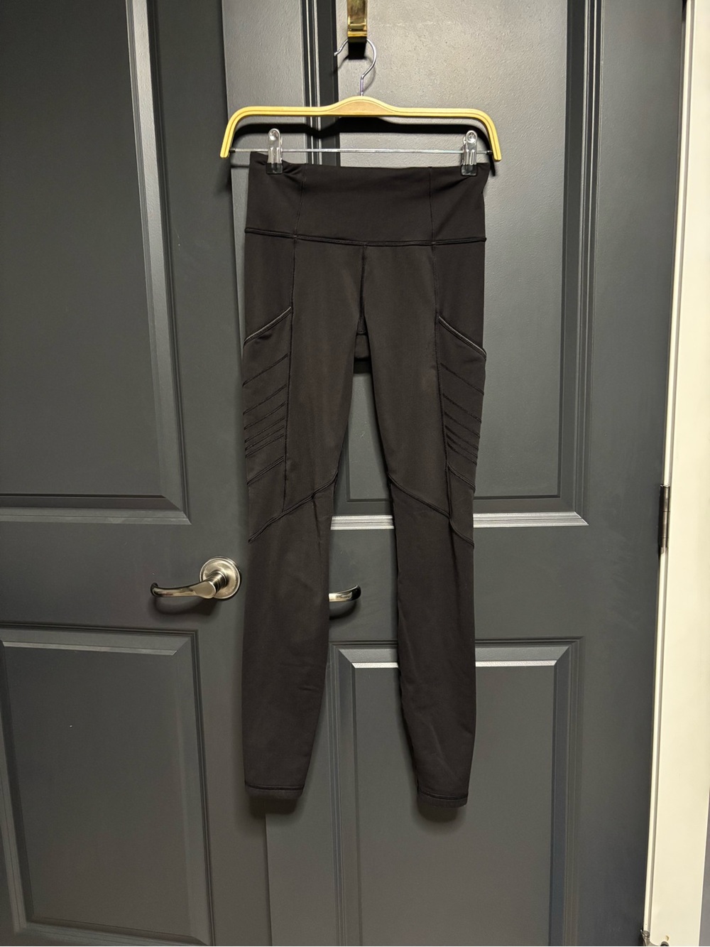 lululemon athletica Black High-Waist Leggings with Paneled Side Detail
